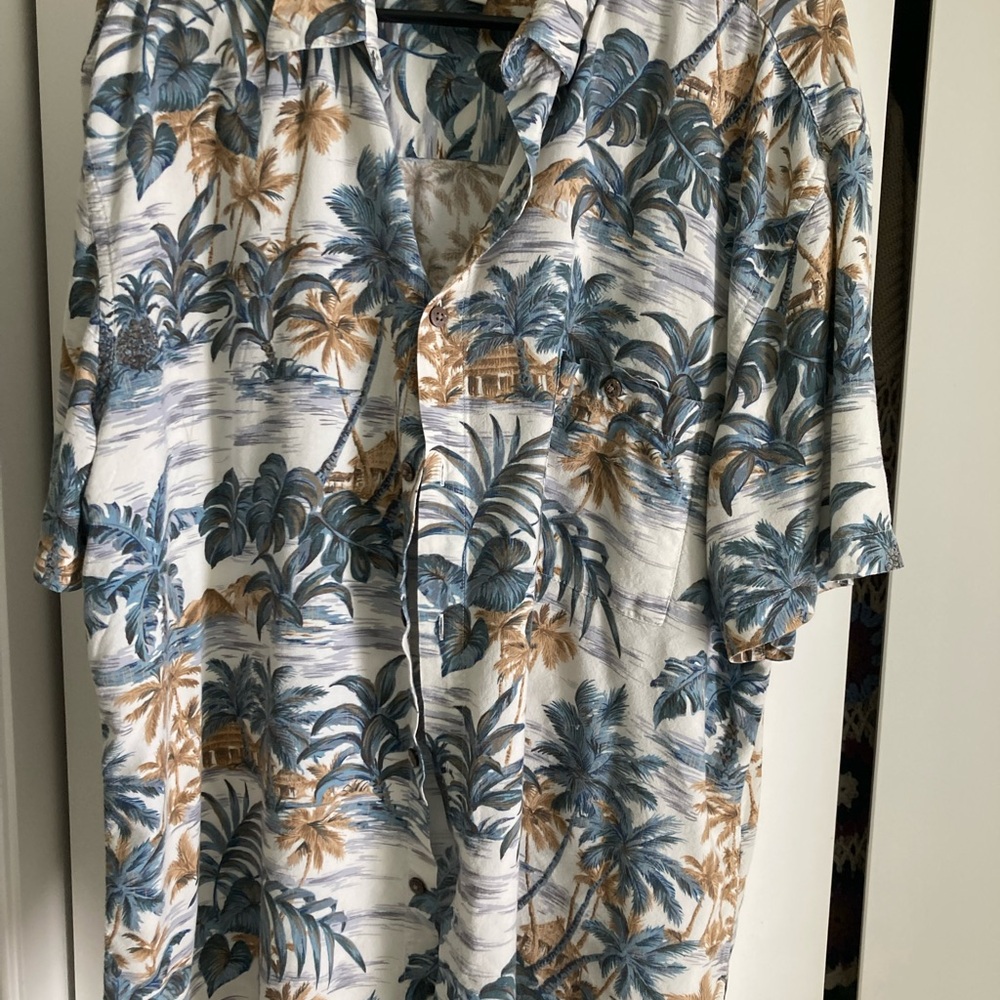 Tropical Print Casual Button Down Shirt